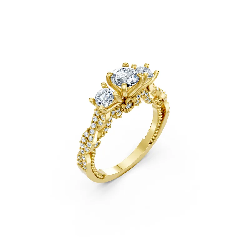 18K Gold Diamond Engagement Ring (R407) – Rings by Ivanka & Co