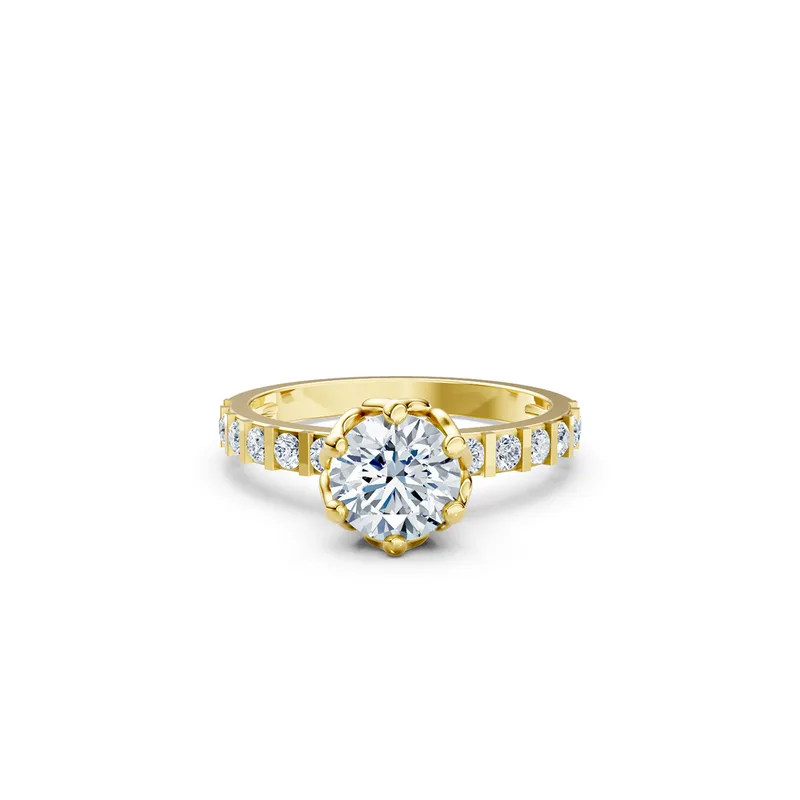 18K Gold Diamond Engagement Ring (R409 Dual color) – Rings by Ivanka & Co