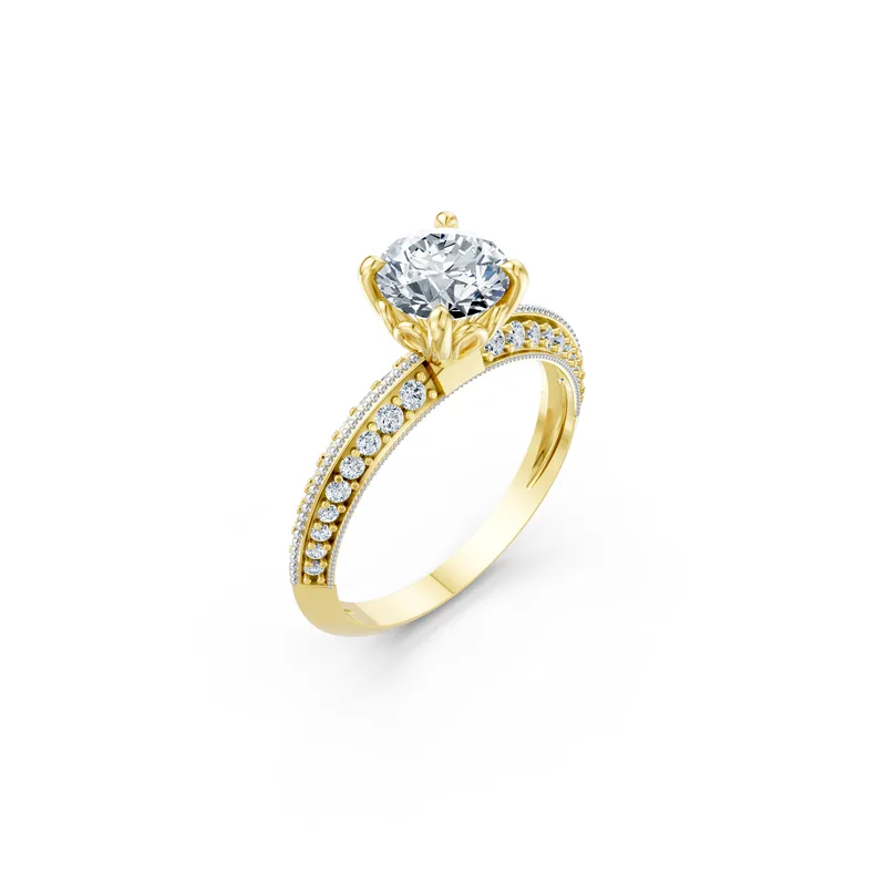 18K Gold Diamond Engagement Ring (R410) – Rings by Ivanka & Co