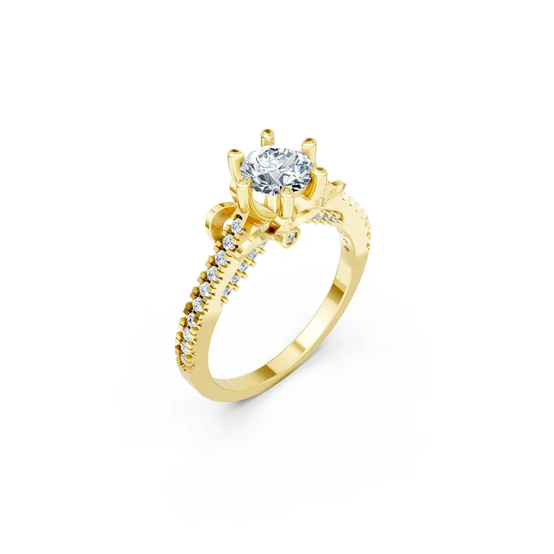 18K Gold Diamond Engagement Ring (R414) – Rings by Ivanka & Co