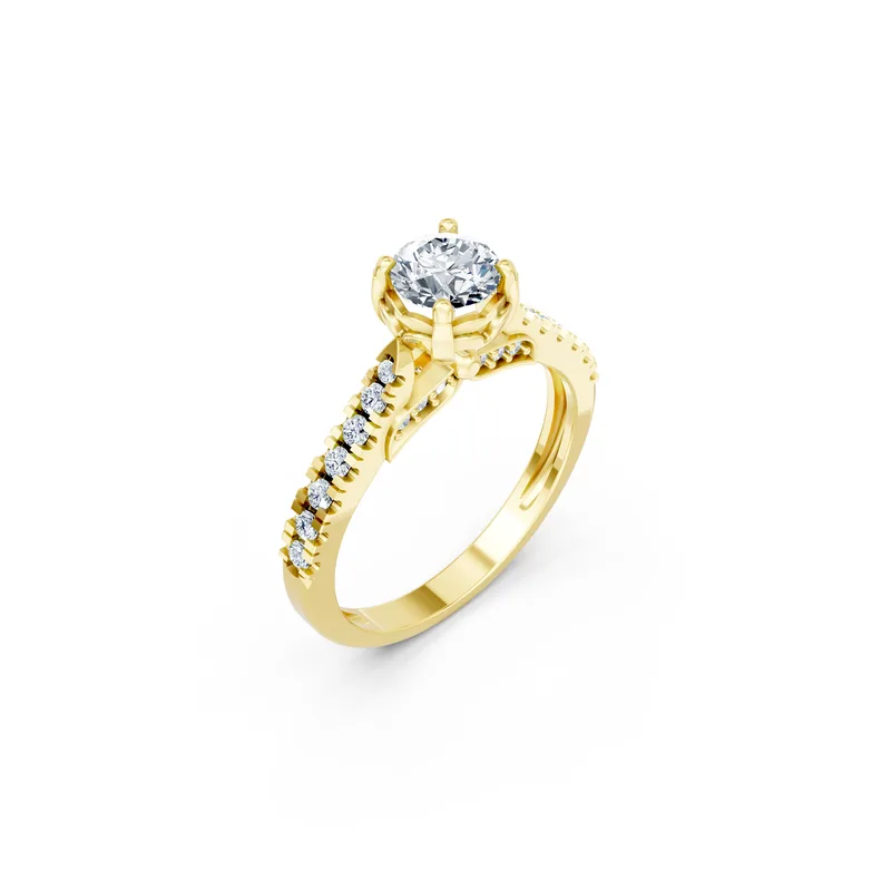18K Gold Diamond Engagement Ring (R415) – Rings by Ivanka & Co