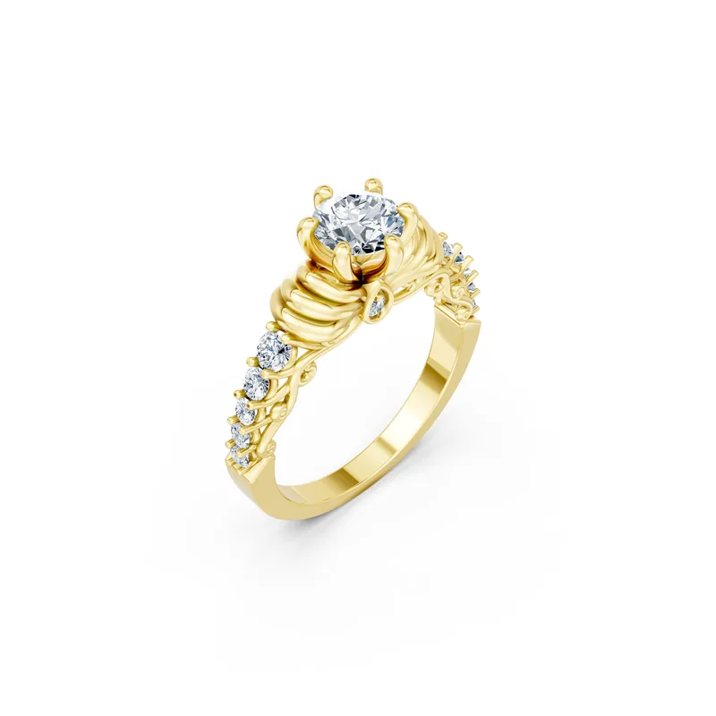 18K Gold Diamond Engagement Ring (R418) – Rings by Ivanka & Co