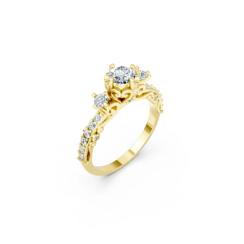 18K Gold Diamond Engagement Ring (R425) – Rings by Ivanka & Co