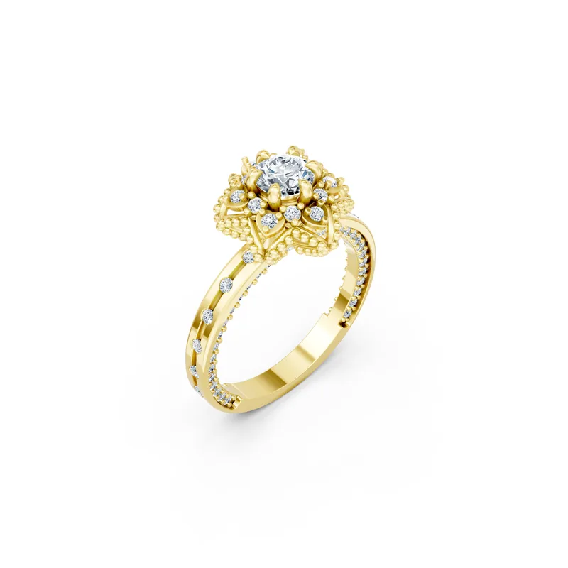 18K Gold Diamond Engagement Ring (R427) – Rings by Ivanka & Co