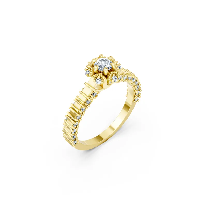 18K Gold Diamond Engagement Ring (R428) – Rings by Ivanka & Co