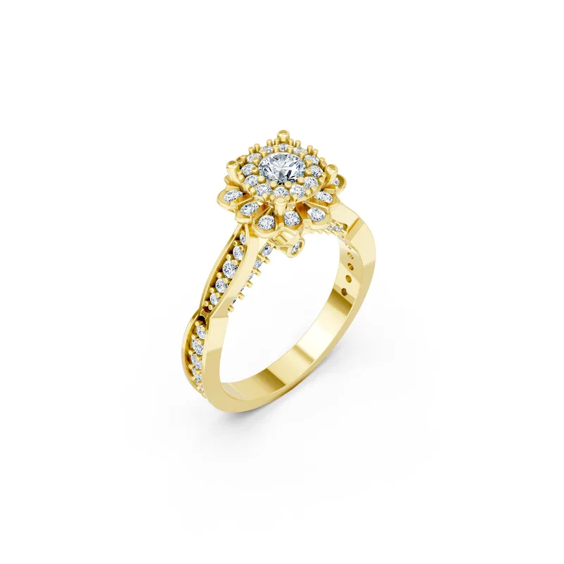 18K Gold Diamond Engagement Ring (R429) – Rings by Ivanka & Co