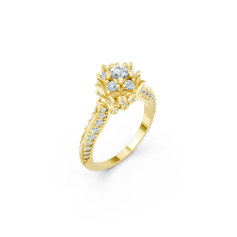 18K Gold Diamond Engagement Ring (R430) – Rings by Ivanka & Co