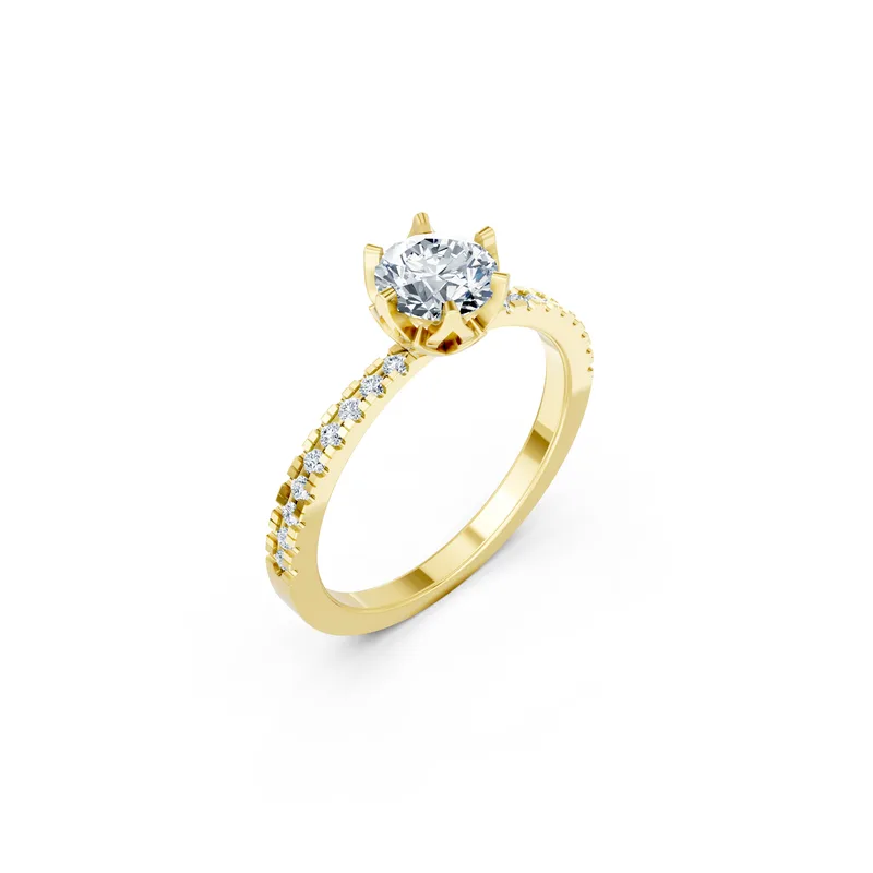 18K Gold Diamond Engagement Ring (R431) – Rings by Ivanka & Co