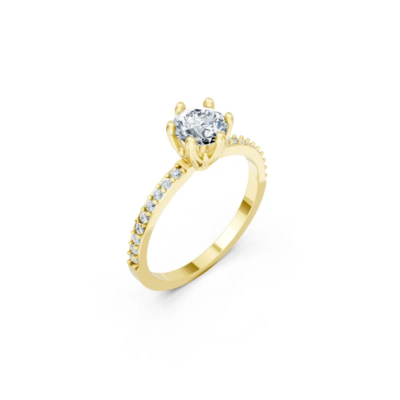 18K Gold Diamond Engagement Ring (R432) – Rings by Ivanka & Co