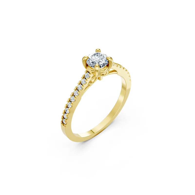 18K Gold Diamond Engagement Ring (R435) – Rings by Ivanka & Co