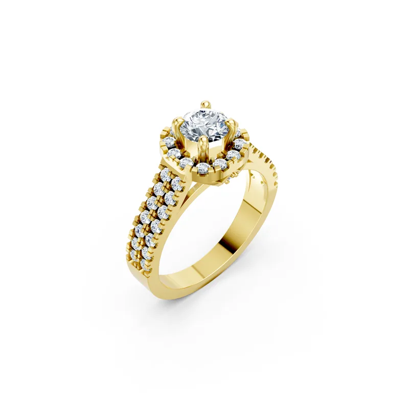 18K Gold Diamond Engagement Ring (R436) – Rings by Ivanka & Co