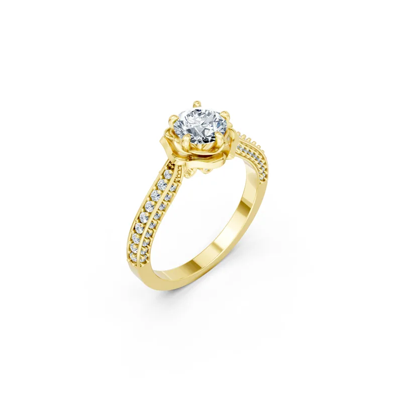 18K Gold Diamond Engagement Ring (R438) – Rings by Ivanka & Co