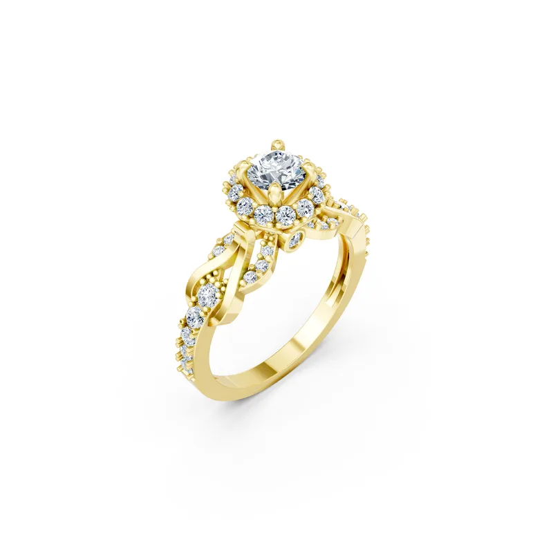 18K Gold Diamond Engagement Ring (R440) – Rings by Ivanka & Co