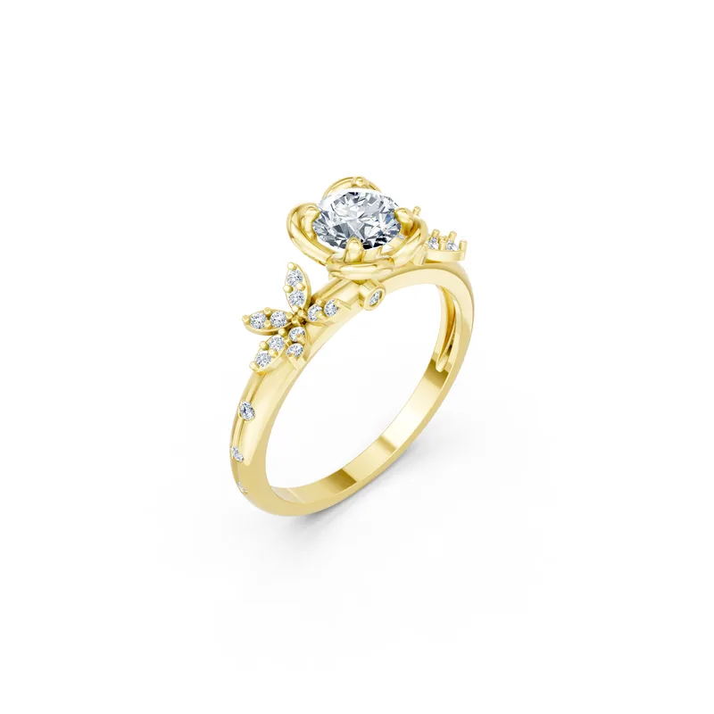 18K Gold Diamond Engagement Ring (R441) – Rings by Ivanka & Co