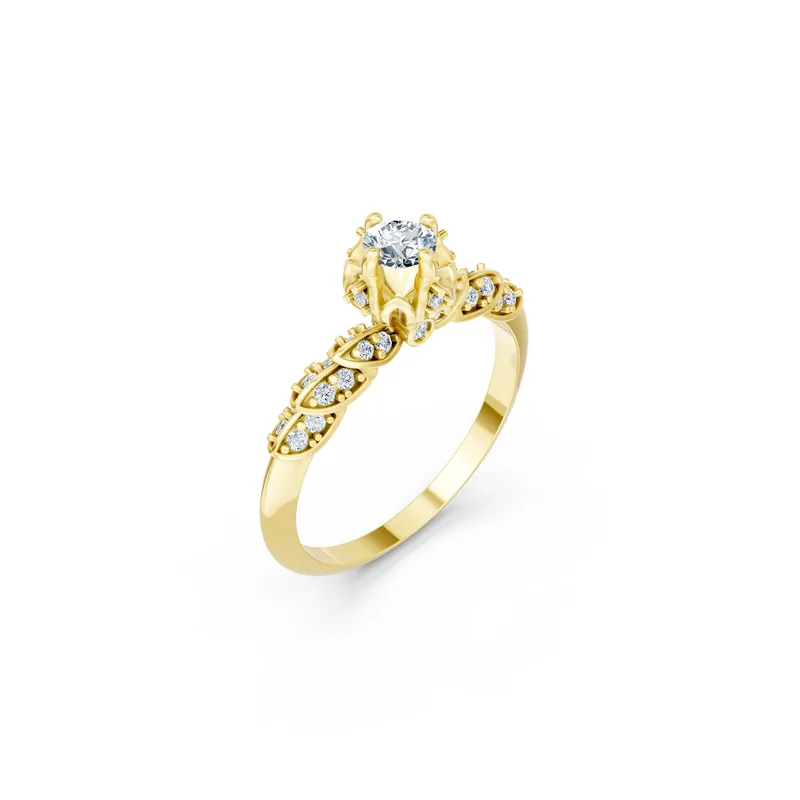 18K Gold Diamond Engagement Ring (R442) – Rings by Ivanka & Co