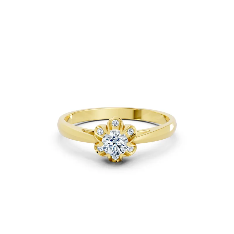 18K Gold Diamond Engagement Ring (R450 Dual color) – Rings by Ivanka & Co