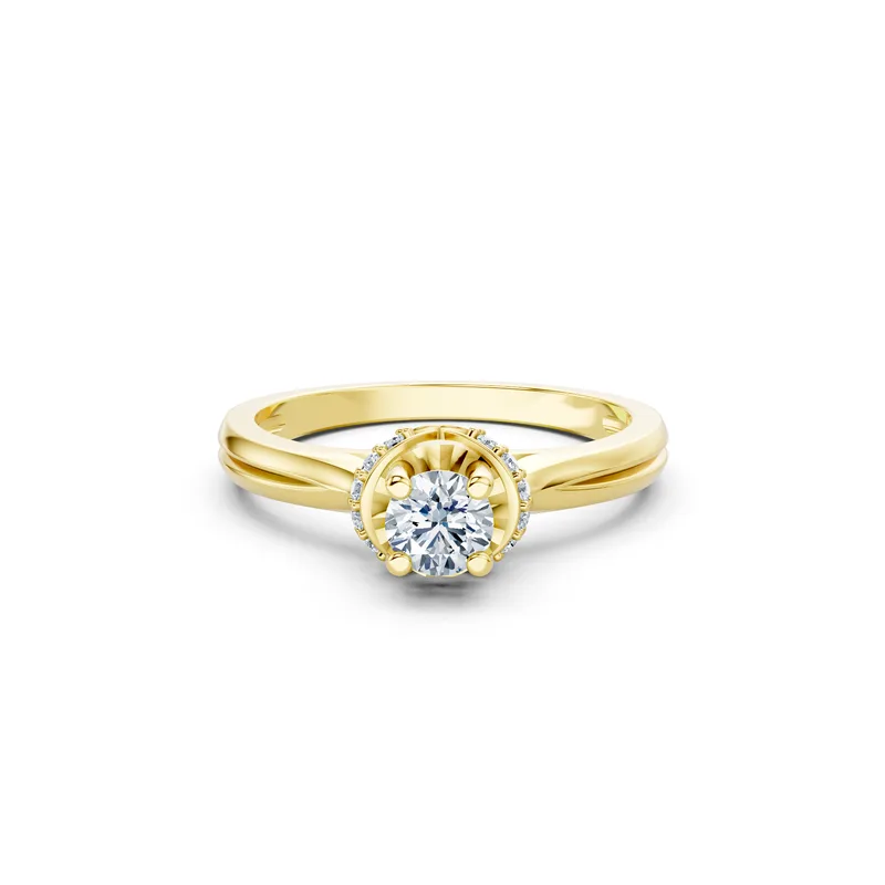 18K Gold Diamond Engagement Ring (R452  Dual color) – Rings by Ivanka & Co