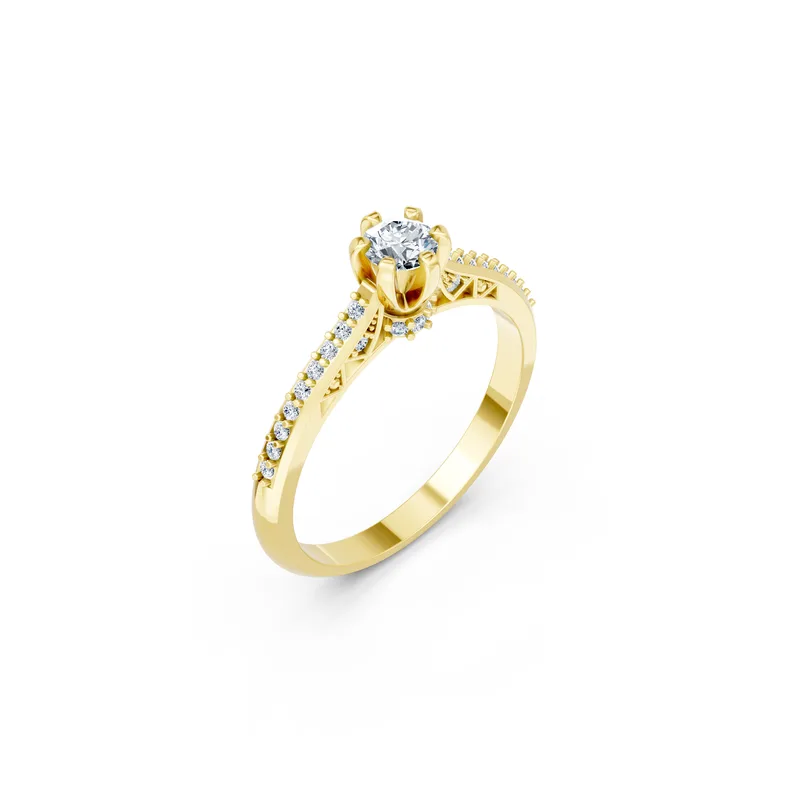 18K Gold Diamond Engagement Ring (R454) – Rings by Ivanka & Co