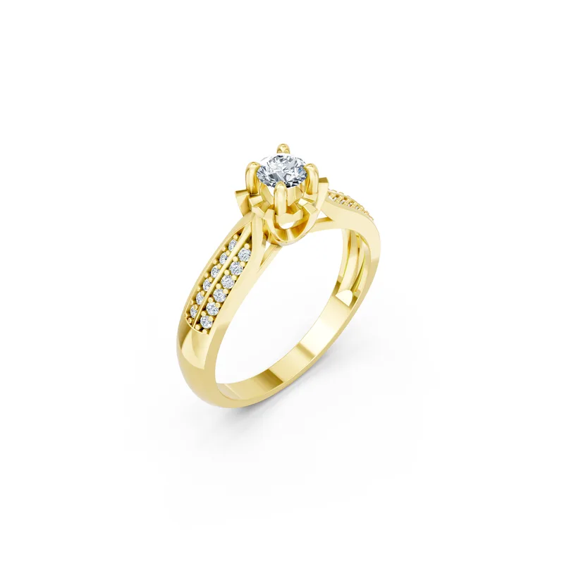 18K Gold Diamond Engagement Ring (R457) – Rings by Ivanka & Co