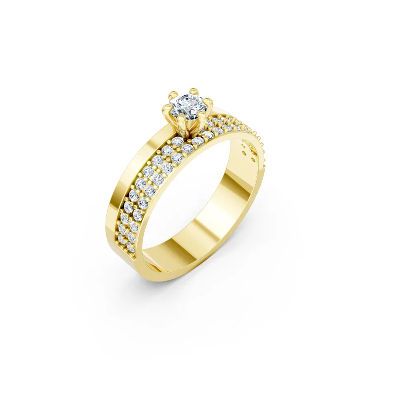 18K Gold Diamond Engagement Ring (R458) – Rings by Ivanka & Co