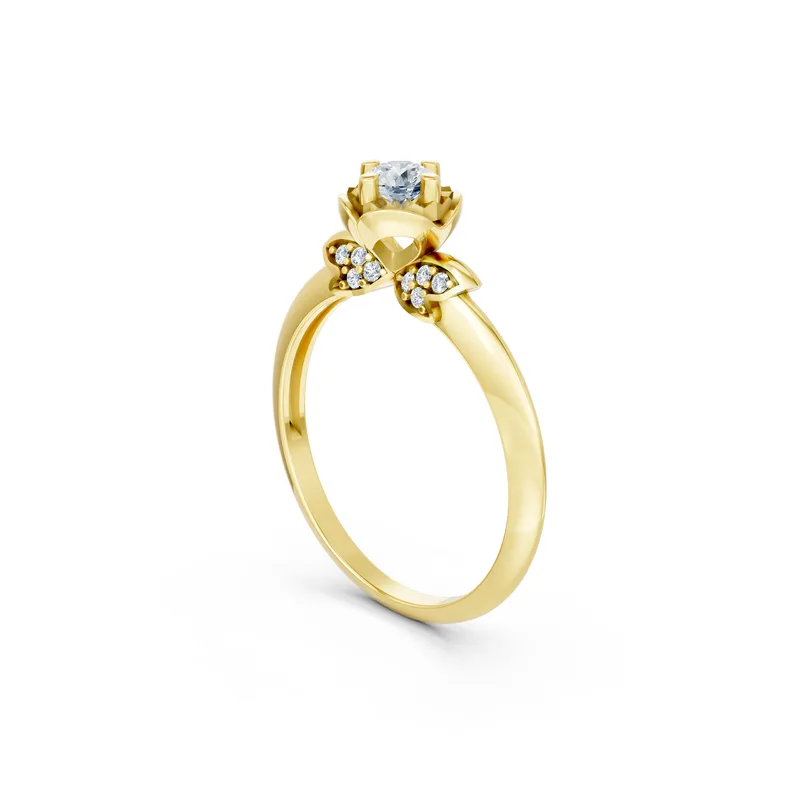 18K Gold Diamond Engagement Ring (R468 Dual color) – Rings by Ivanka & Co