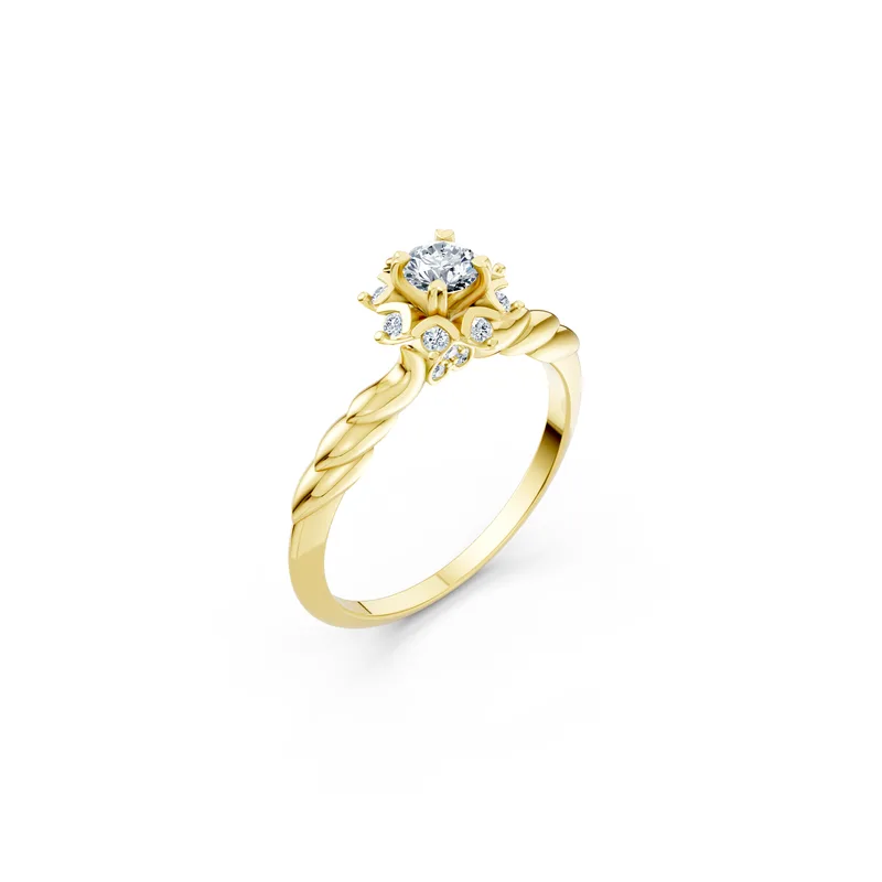 18K Gold Diamond Engagement Ring (R469 Dual color) – Rings by Ivanka & Co