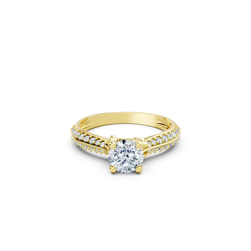 18K Gold Diamond Engagement Ring (R471  Dual color) – Rings by Ivanka & Co