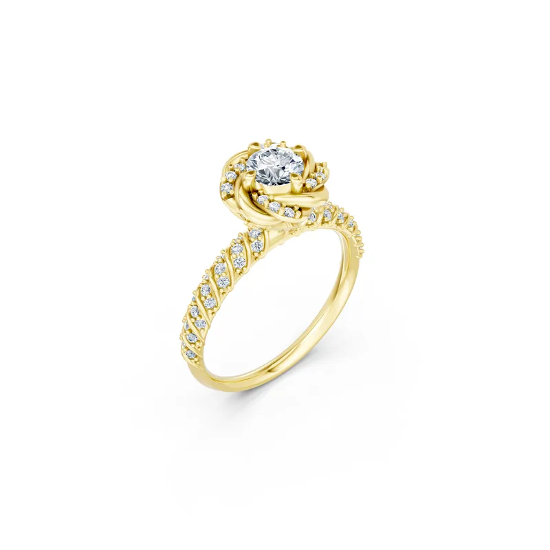 18K Gold Diamond Engagement Ring (R472  Dual color) – Rings by Ivanka & Co