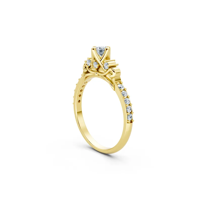 18K Gold Diamond Engagement Ring (R473  Dual color) – Rings by Ivanka & Co