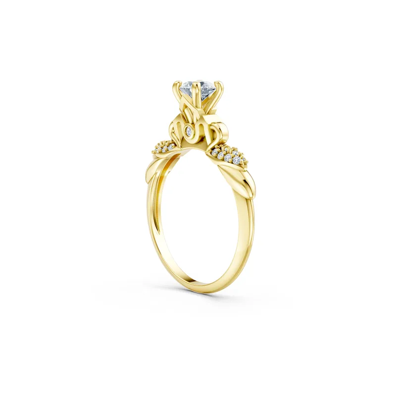 18K Gold Diamond Engagement Ring (R474 Dual color) – Rings by Ivanka & Co