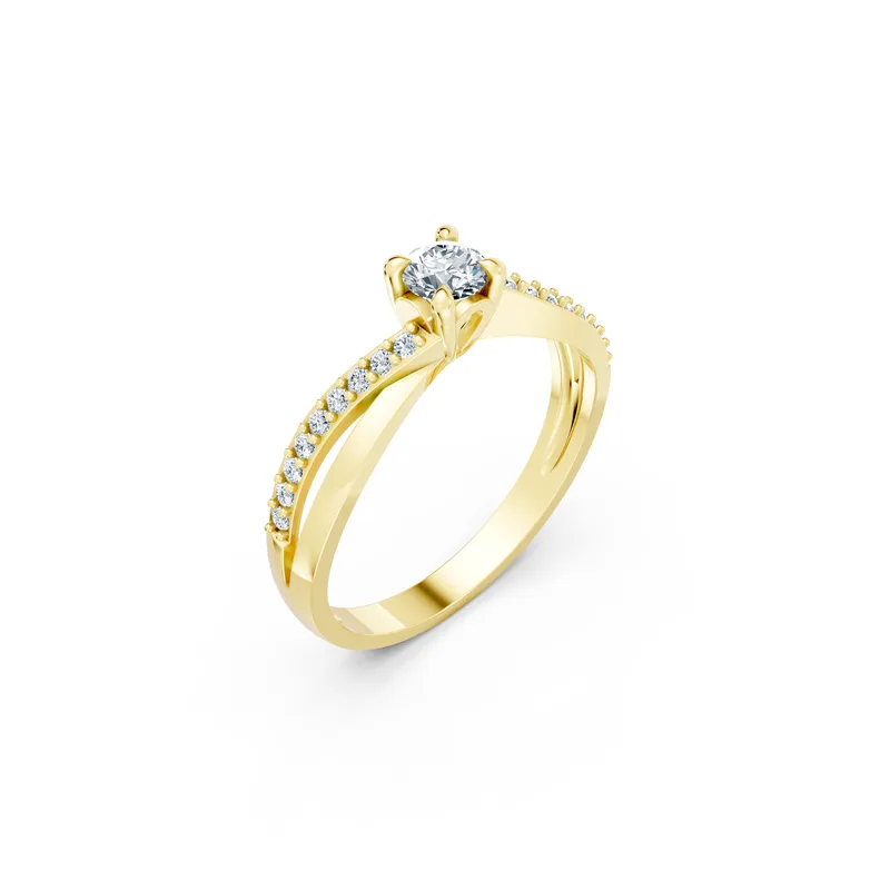 18K Gold Diamond Engagement Ring (R7) – Rings by Ivanka & Co