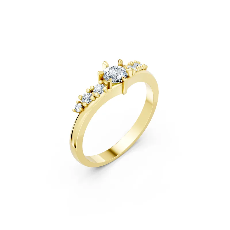 18K Gold Diamond Engagement Ring (R84) – Rings by Ivanka & Co