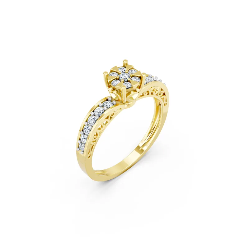 18K Gold Diamond Engagement Ring (R96) – Rings by Ivanka & Co