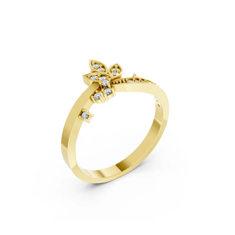 18K Gold Diamond Engagement Ring (RNN15) – Rings by Ivanka & Co