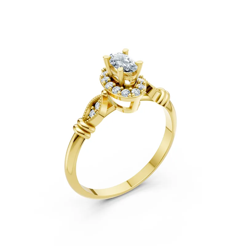 18K Gold Diamond Engagement Ring (RNN30) – Rings by Ivanka & Co