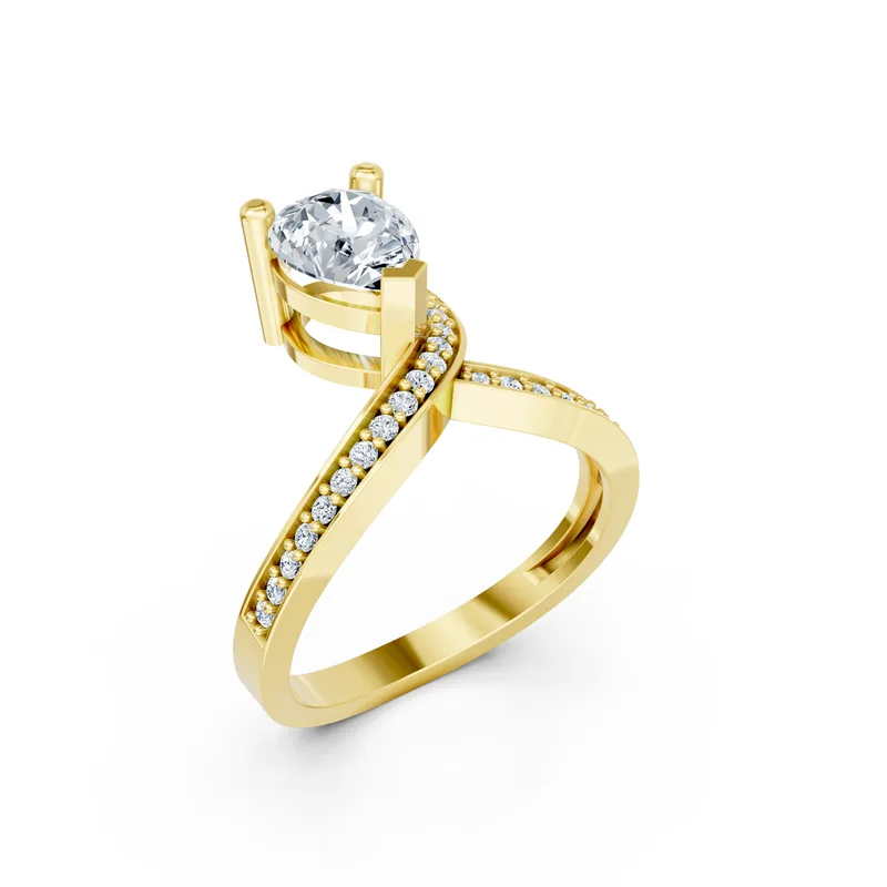 18K Gold Diamond Engagement Ring (RNN34) – Rings by Ivanka & Co