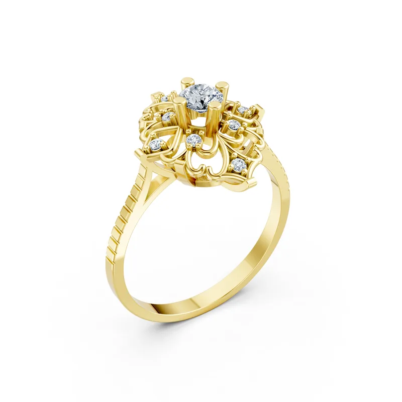 18K Gold Diamond Engagement Ring (RNN4) – Rings by Ivanka & Co