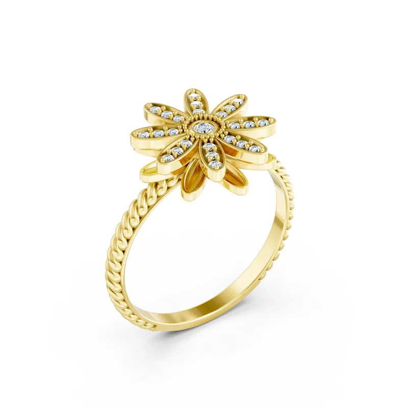 18K Gold Diamond Engagement Ring (RNN61) – Rings by Ivanka & Co