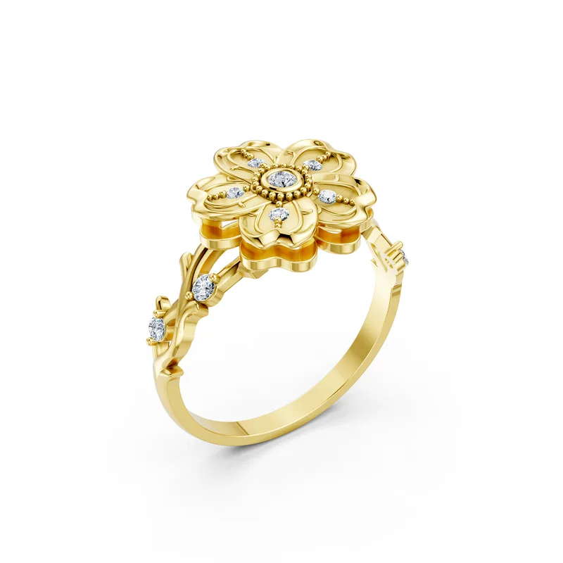 18K Gold Diamond Engagement Ring (RNN63) – Rings by Ivanka & Co