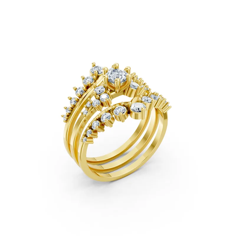 18K Gold Diamond Engagement Ring (RNN65) – Rings by Ivanka & Co