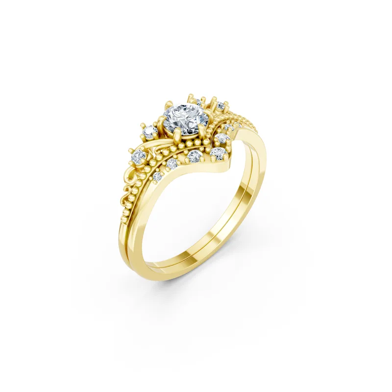 18K Gold Diamond Engagement Ring (RNN66 r) – Rings by Ivanka & Co