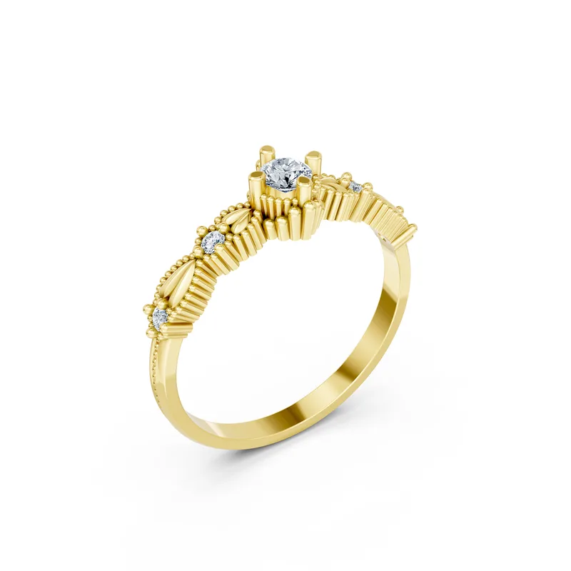 18K Gold Diamond Engagement Ring (RNN83) – Rings by Ivanka & Co