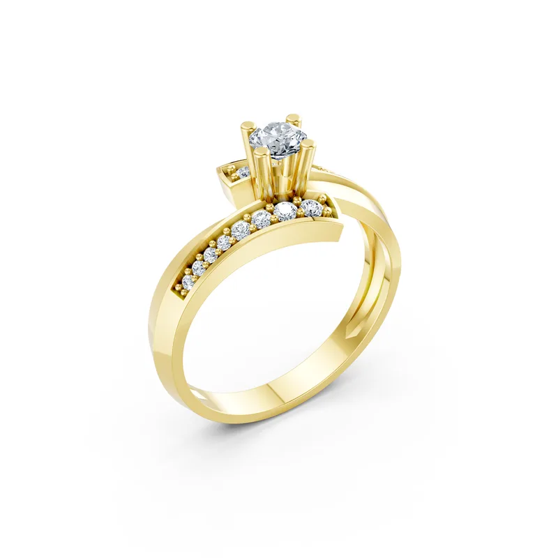 18K Gold Diamond Engagement Ring (TBR10) – Rings by Ivanka & Co