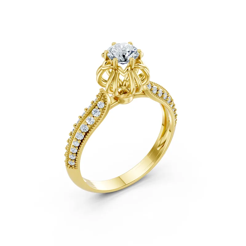 18K Gold Diamond Engagement Ring (TBR17) – Rings by Ivanka & Co