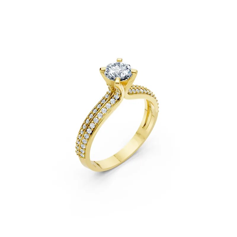 18K Gold Diamond Engagement Ring (r350) – Rings by Ivanka & Co