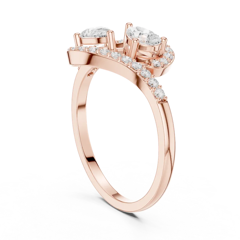 18K Gold Pear Diamond Pavé Ring – 0.7 ct (HLR-175) – Rings by Ivanka & Co
