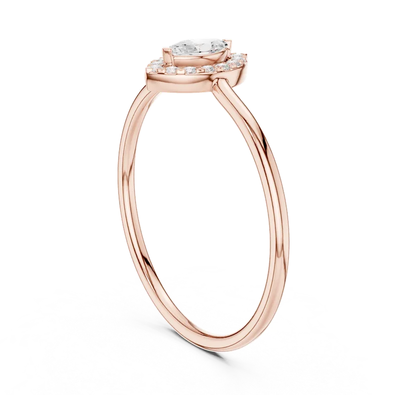 18K Gold Marquise Diamond Pavé Ring – 0.07 ct (HLR-205) – Rings by Ivanka & Co
