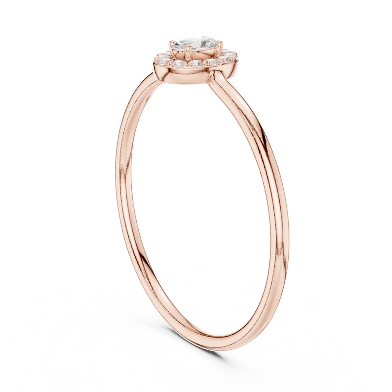 18K Gold Oval Diamond Pavé Ring – 0.11 ct (HLR-207) – Rings by Ivanka & Co