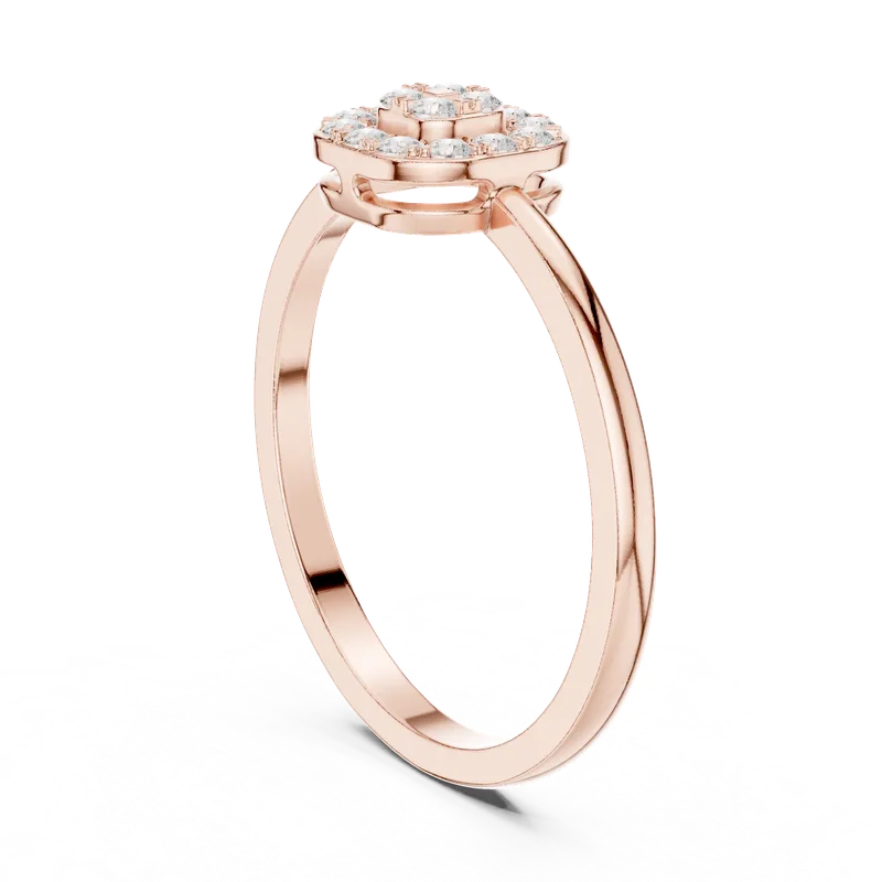 18K Gold Round Diamond Pavé Ring – 0.168 ct (HLR-238) – Rings by Ivanka & Co