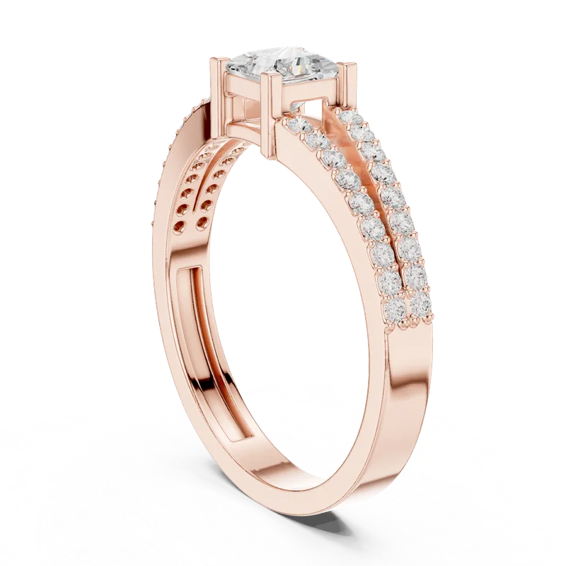 18K Gold Princess Diamond Pavé Ring – 0.616 ct (JER-64) – Rings by Ivanka & Co